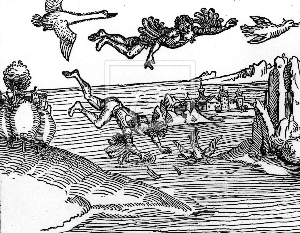 Bild-Nr.: 30004298 A.Dürer / The Fall of Icarus / Wood cut erstellt von Dürer, Albrecht