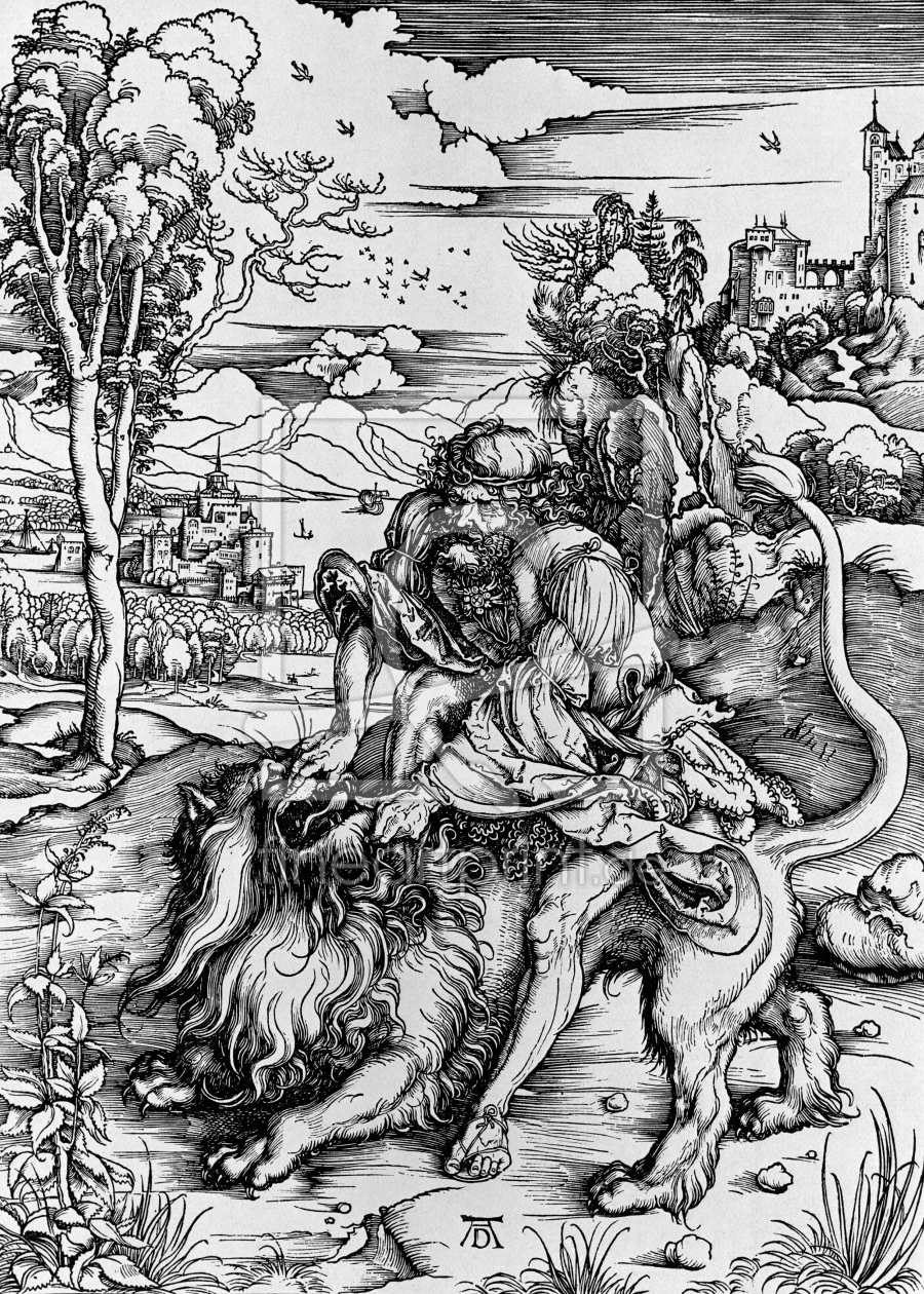 Bild-Nr.: 30004328 Samson defeats the Lion/ Duerer/ 1496/97 erstellt von Dürer, Albrecht