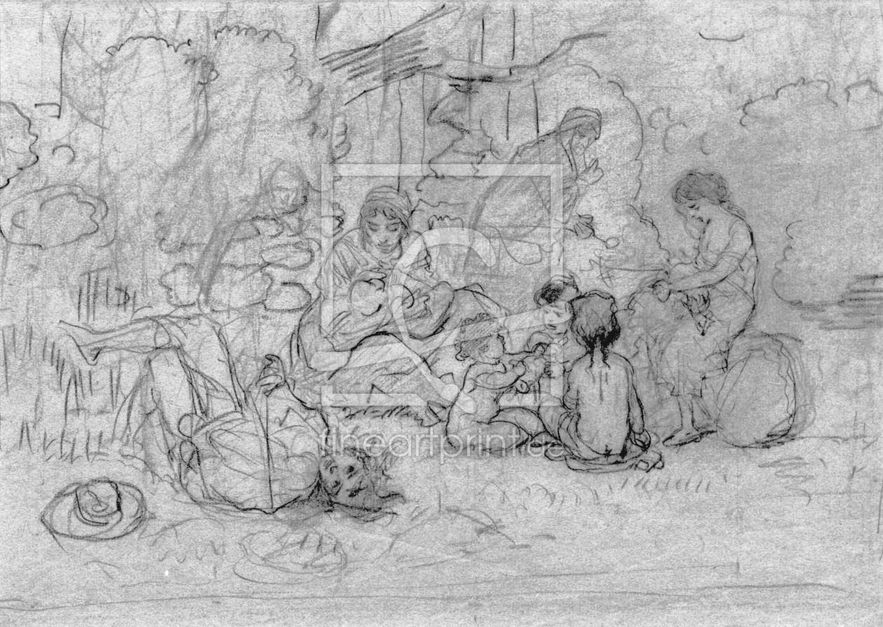Bild-Nr.: 30004406 Ludwig Knaus / Gypsies' Rest / Draw. erstellt von Knaus. Ludwig