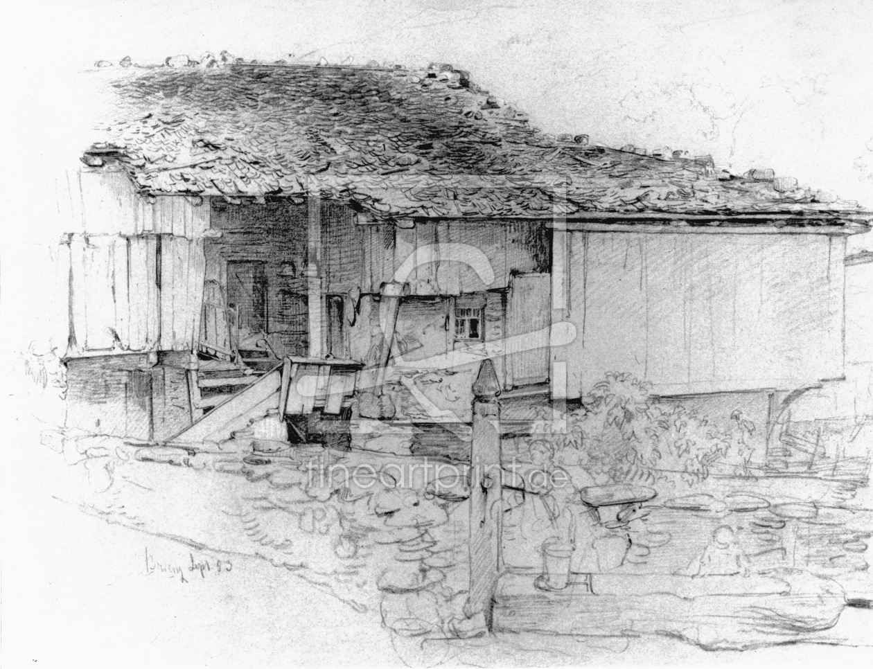 Bild-Nr.: 30004410 L.Knaus / Farmhouse in Brienz / Draw. erstellt von Knaus. Ludwig