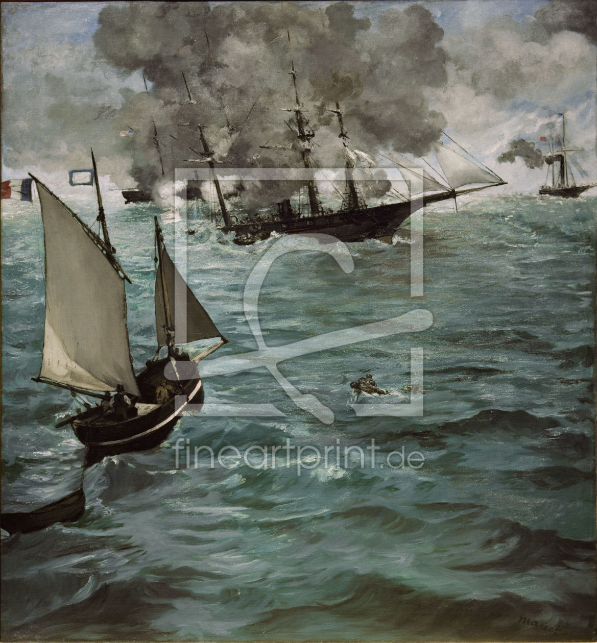 Bild-Nr.: 30004446 Manet / Battle of Kearsarge and Alabama erstellt von Manet, Edouard