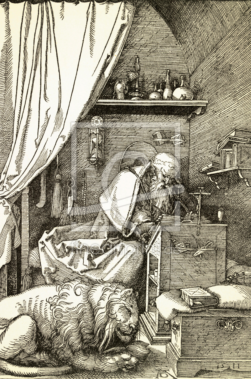 Bild-Nr.: 30004526 St Hieronymus in the Cell / Dürer / 1511 erstellt von Dürer, Albrecht