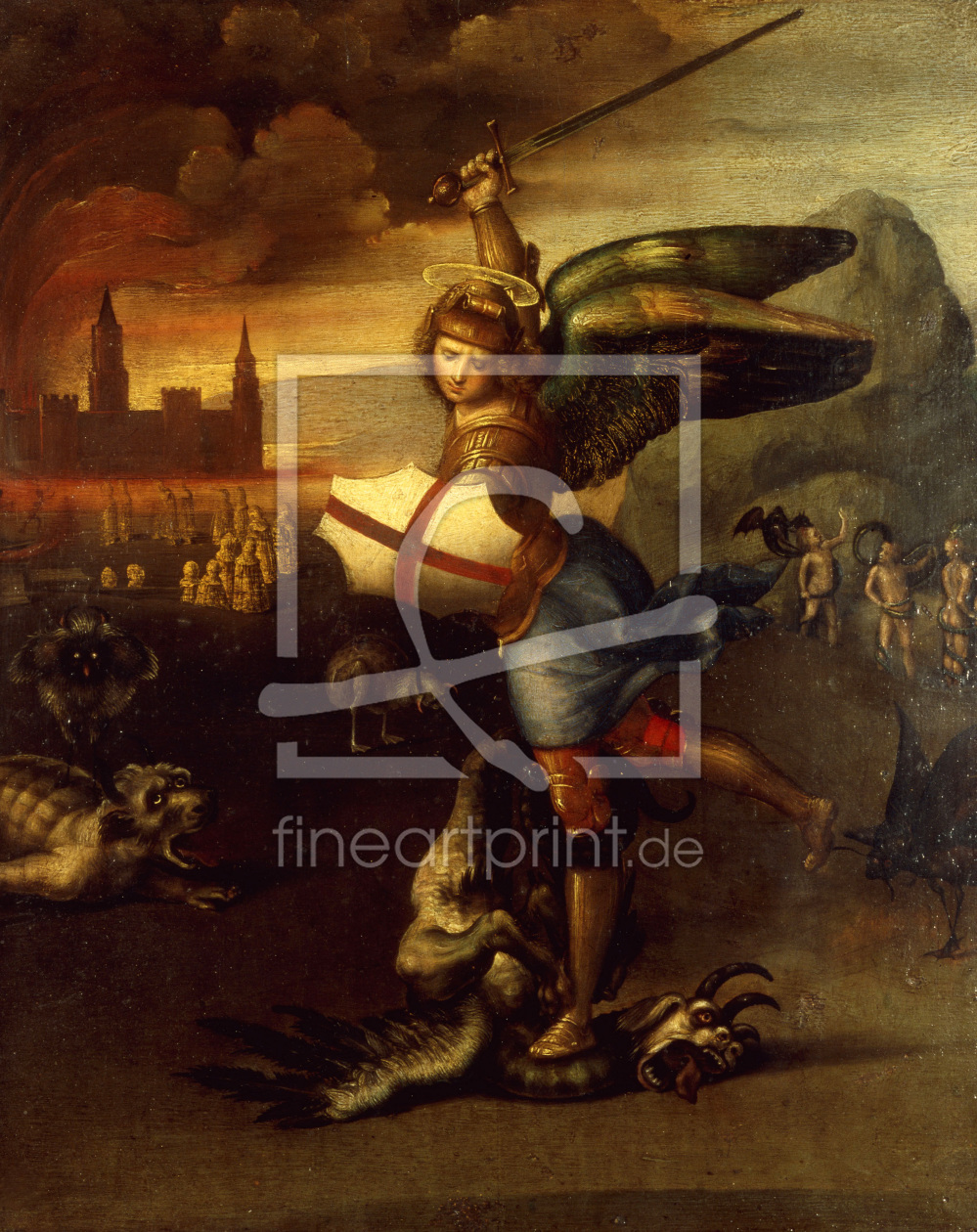 Bild-Nr.: 30004682 Raphael/St.Michael and the dragon/c.1504 erstellt von Raffaello Santi (Raffael)