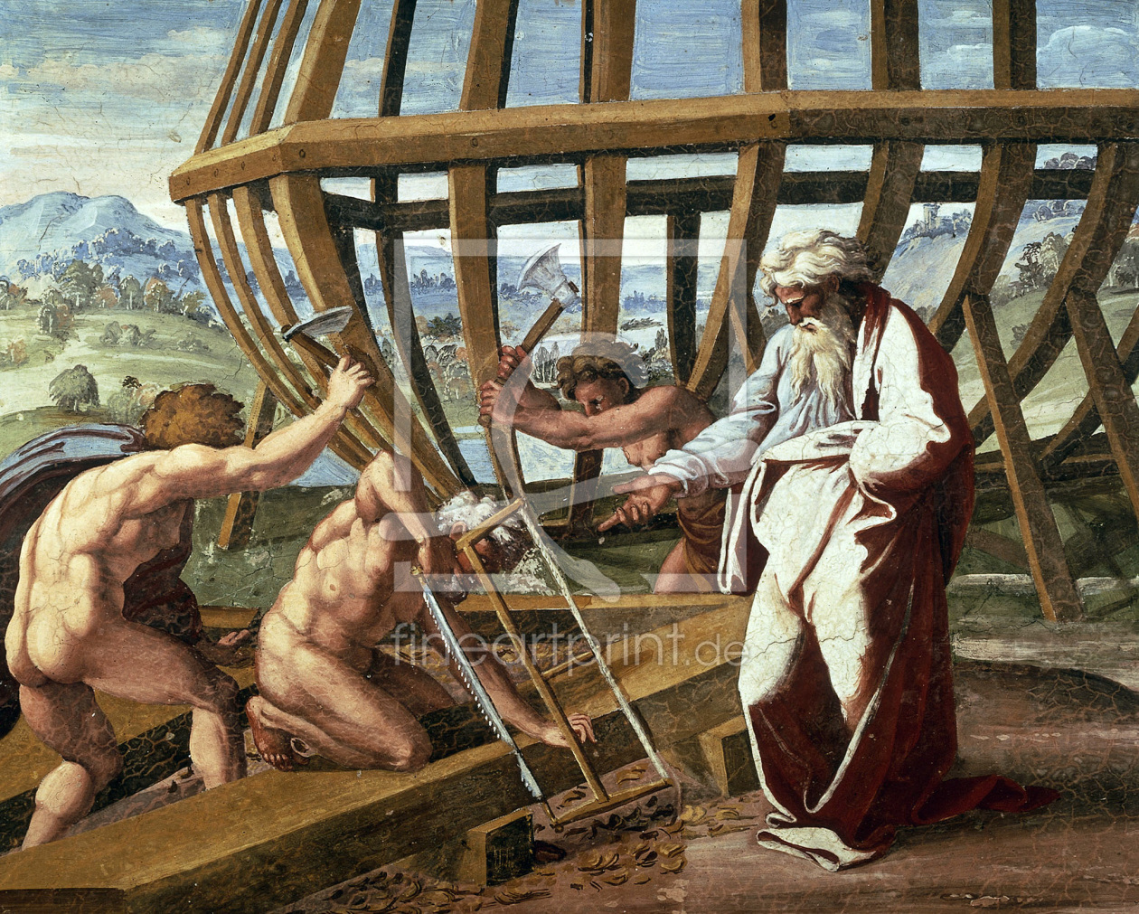 Bild-Nr.: 30004710 Raphael /The building of the Ark /c.1515 erstellt von Raffaello Santi (Raffael)