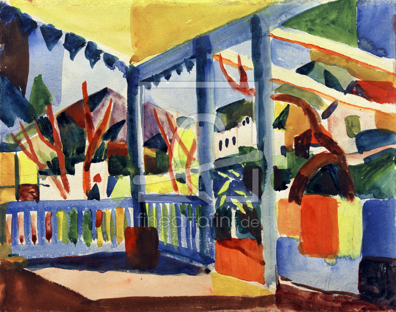 Bild-Nr.: 30005072 A.Macke / Terrace in St.Germain / 1914 erstellt von Macke, August