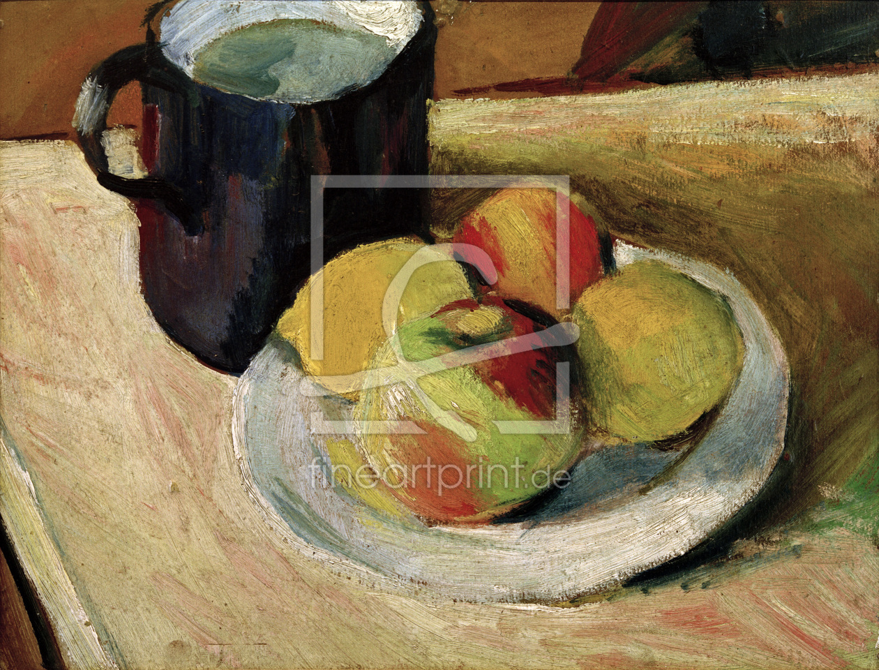 Bild-Nr.: 30005268 A.Macke, Milchkrug und Äpfel auf Teller erstellt von Macke, August