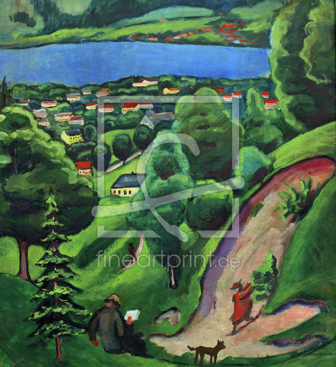 Bild-Nr.: 30005294 A.Macke / Landscape near Lake Tegern erstellt von Macke, August