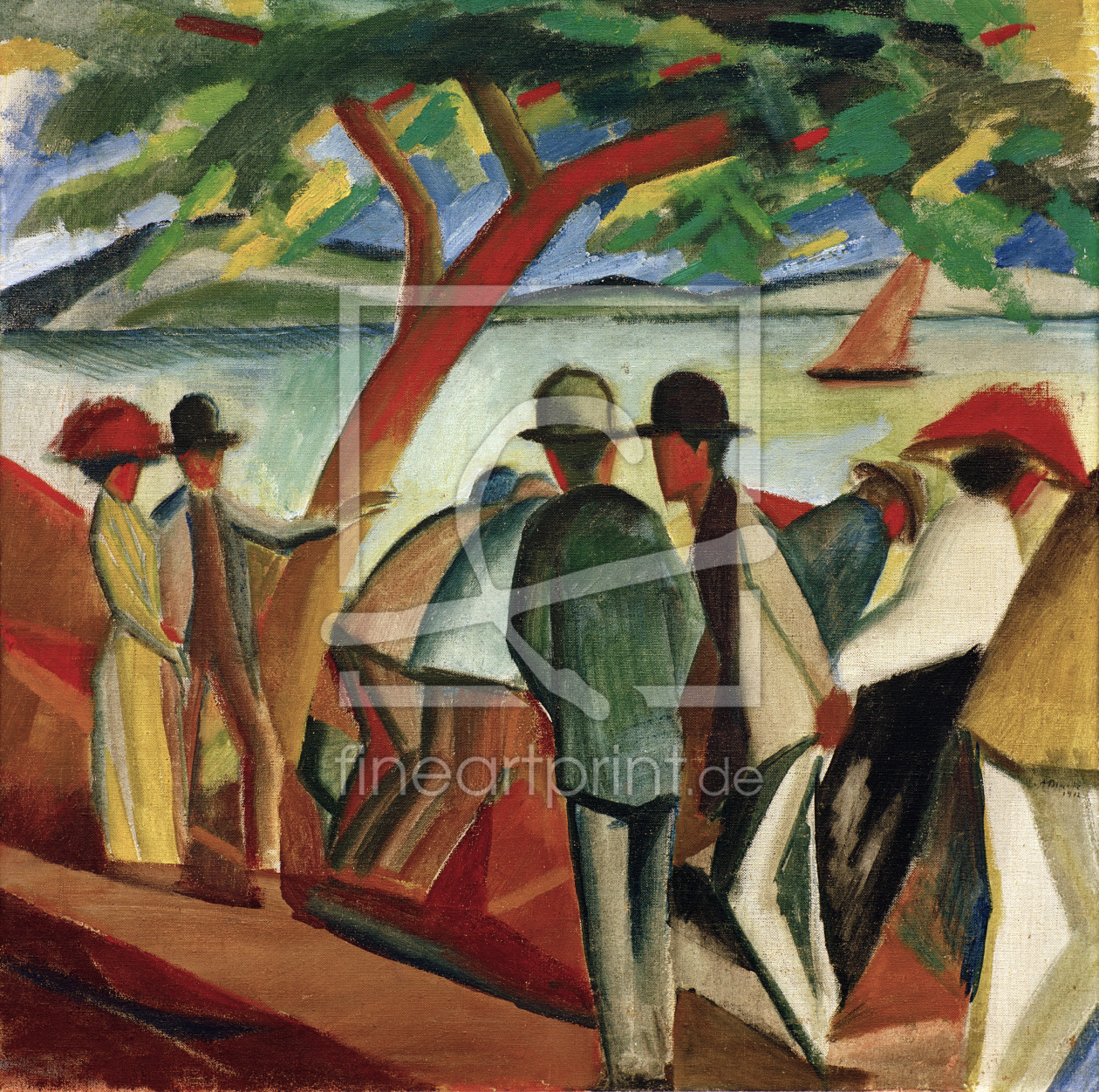 Bild-Nr.: 30005318 A.Macke, Spaziergänger am See erstellt von Macke, August