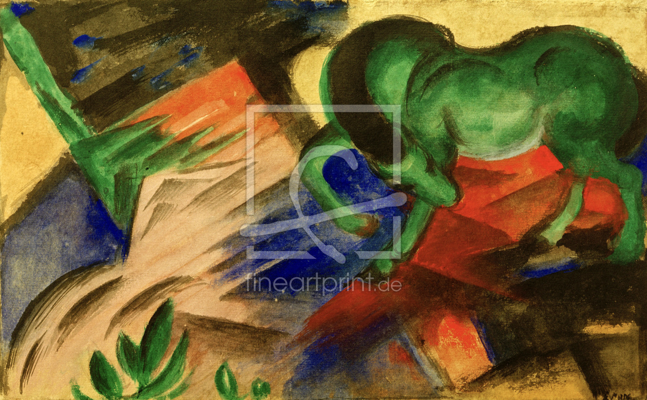 Bild-Nr.: 30005610 Franz Marc / Green Horse / 1912 erstellt von Marc, Franz