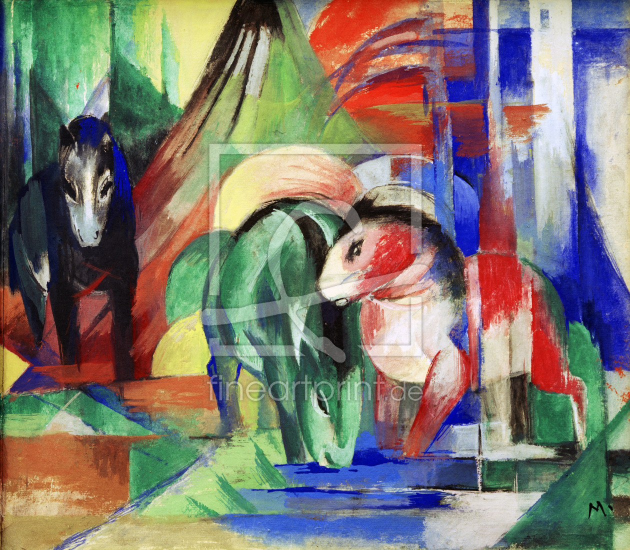 Bild-Nr.: 30005650 Franz Marc, Three horses at the trough erstellt von Marc, Franz