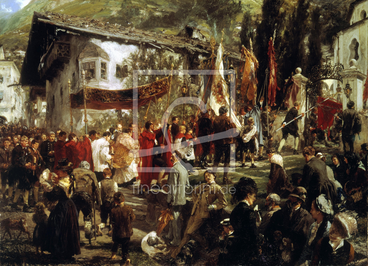 Bild-Nr.: 30005700 Procession in Hofgastein / A.v.Menzel erstellt von von Menzel, Adolph Friedrich Erdmann