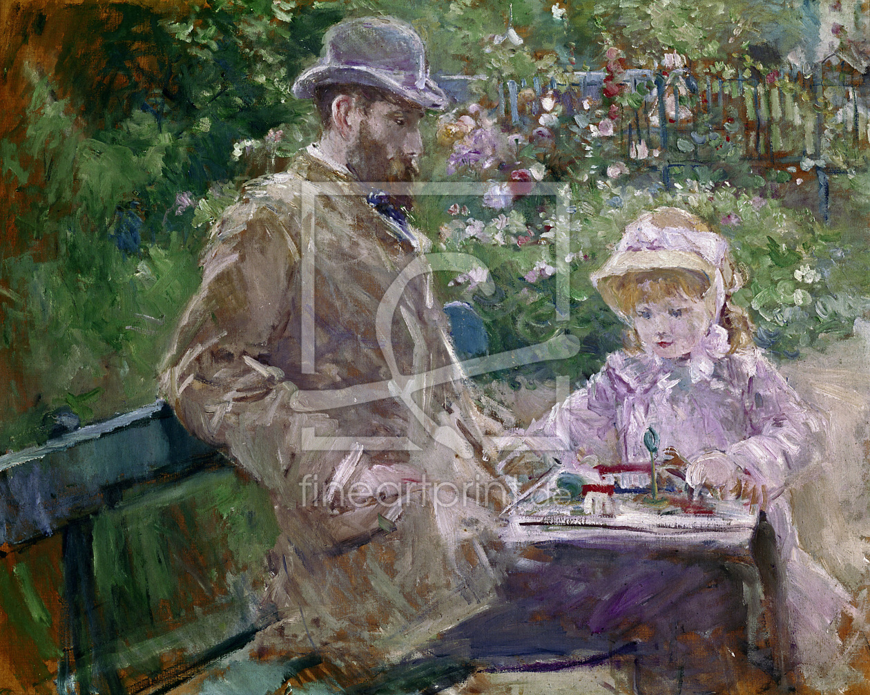 Bild-Nr.: 30005992 B. Morisot/Eugene Manet a. daughter/1881 erstellt von Morisot, Berthe