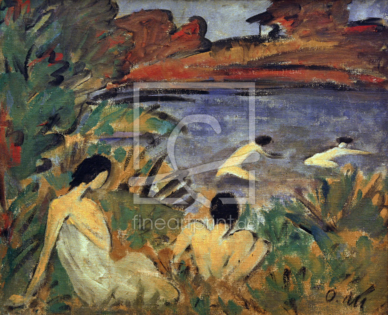 Bild-Nr.: 30006084 O.Mueller, Pond with Bathers / 1921-22 erstellt von Mueller, Otto