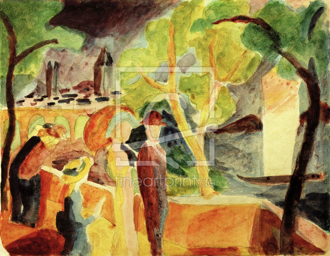 Bild-Nr.: 30006150 A.Macke, Spaziergänger am See erstellt von Macke, August