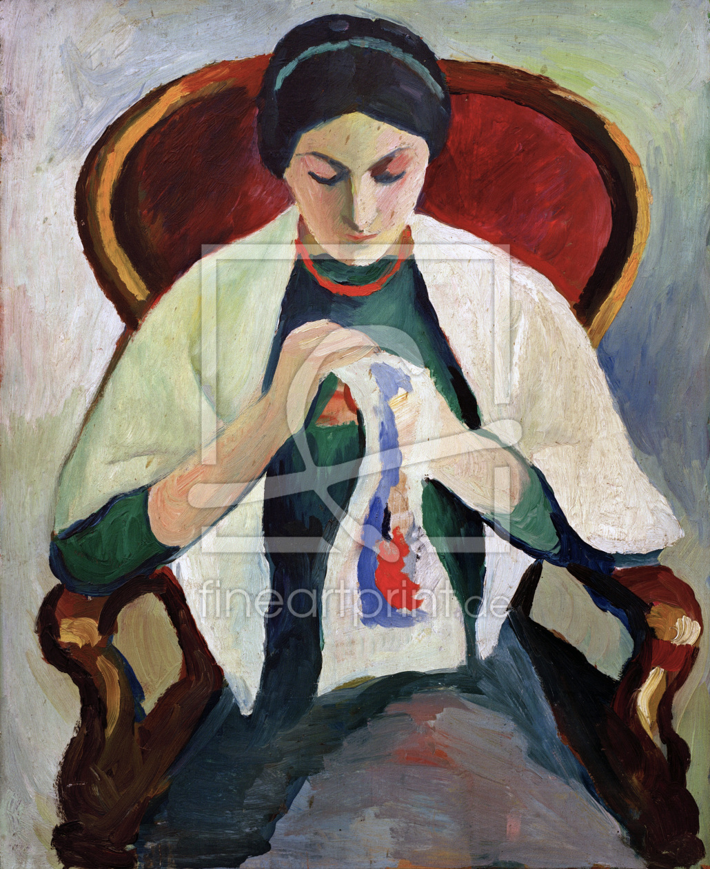 Bild-Nr.: 30006200 A.Macke, Stickende Frau am Sessel Bild-Nr.: 30006200 A.Macke, Stickende Frau am Sessel erstellt von Macke, August