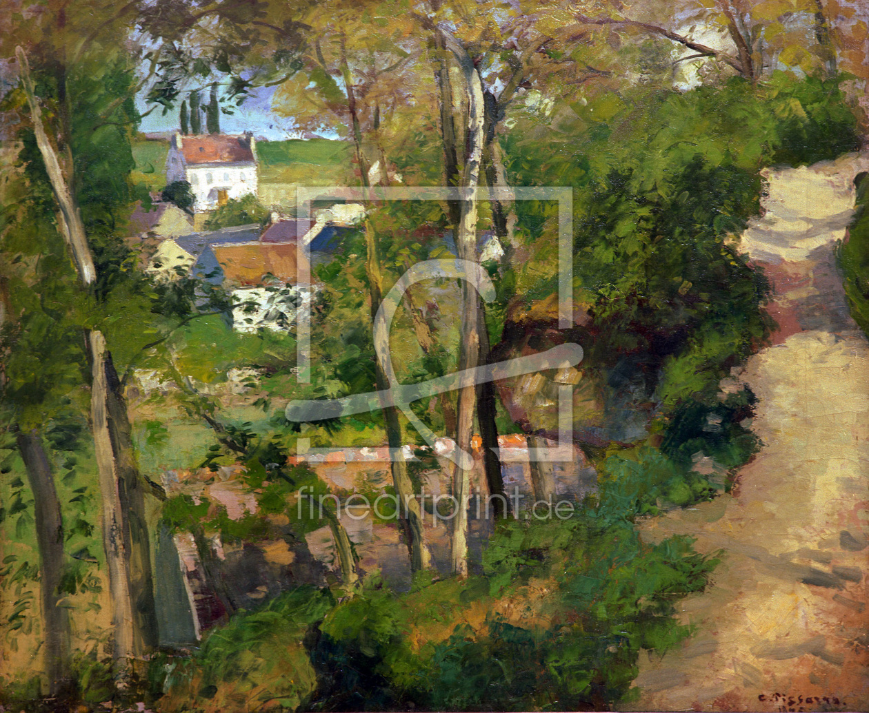 Bild-Nr.: 30006238 C.Pissarro, Der Bergweg, L'Hermitage erstellt von Pissarro, Camille