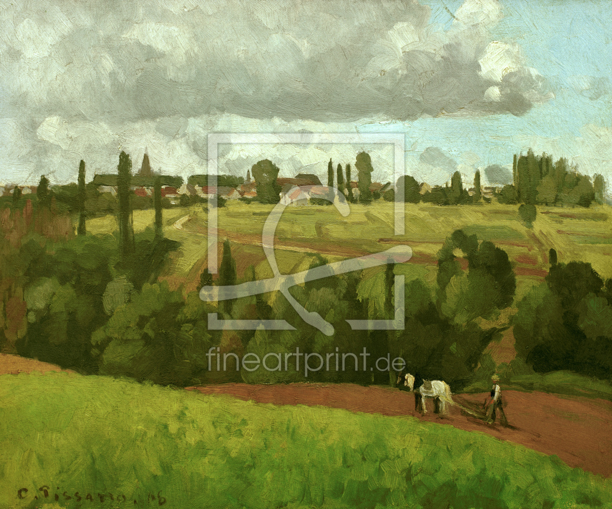 Bild-Nr.: 30006270 C.Pissarro /Landsape w.Peasant Ploughing erstellt von Pissarro, Camille