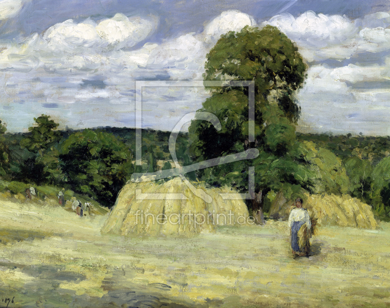 Bild-Nr.: 30006368 C.Pissarro / Grain harvest in Montfouc. erstellt von Pissarro, Camille