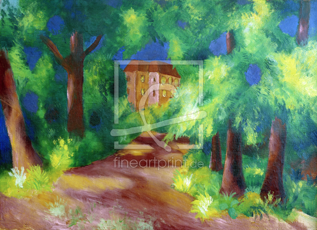 Bild-Nr.: 30006528 Macke / Red house in a parc / 1914 erstellt von Macke, August