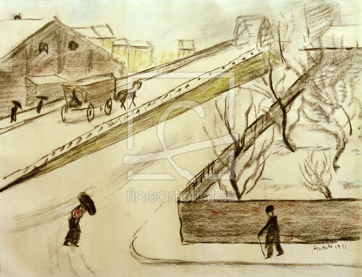 Bild-Nr.: 30006558 A.Macke, Straßenecke im Schnee, 1911 erstellt von Macke, August