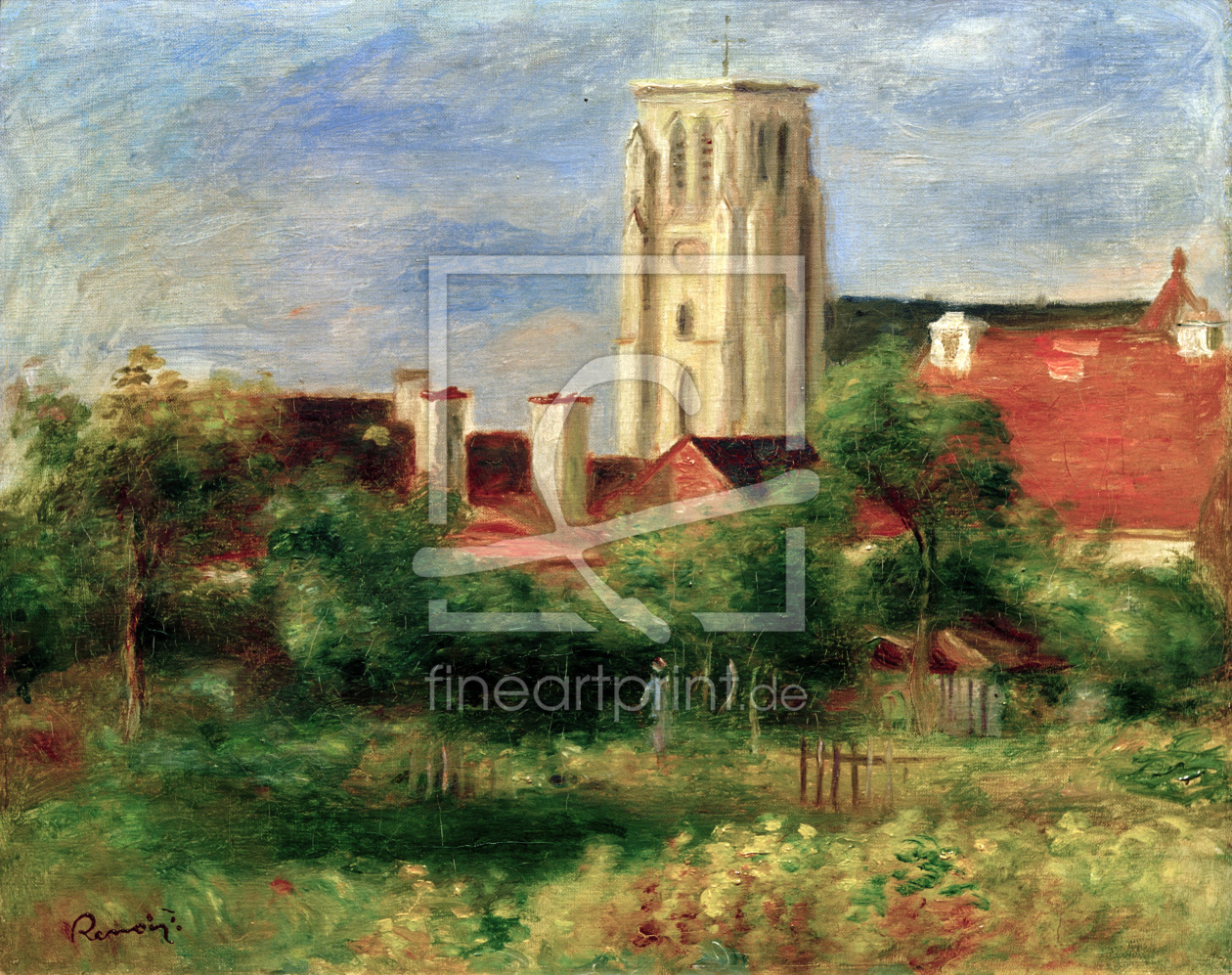 Bild-Nr.: 30006612 A.Renoir, Die Kirche von Essoyes erstellt von Renoir, Pierre-Auguste
