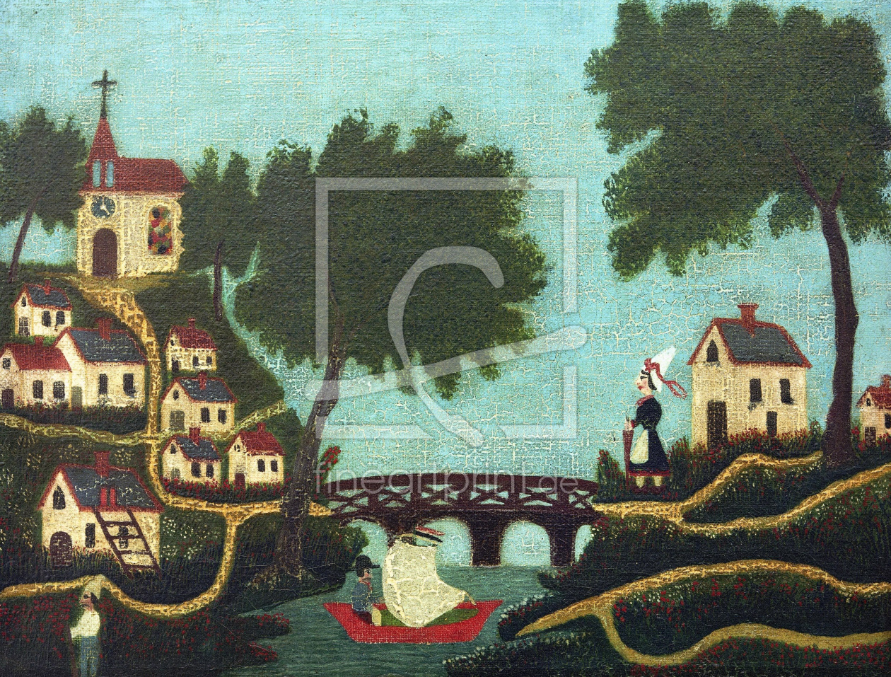 Bild-Nr.: 30007280 H.Rousseau / Landcape with bridge erstellt von Rousseau, Henri Julien Felix