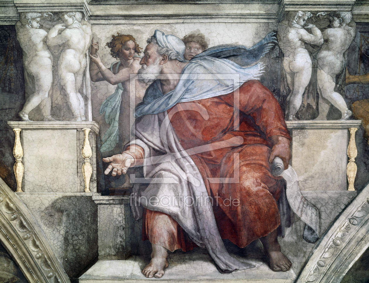 Bild-Nr.: 30007312 Michelangelo / Ezekiel / fresco c.1510 erstellt von Buonarroti, Michelangelo (Michelangelo di Lodovico Buonarroti Simoni)