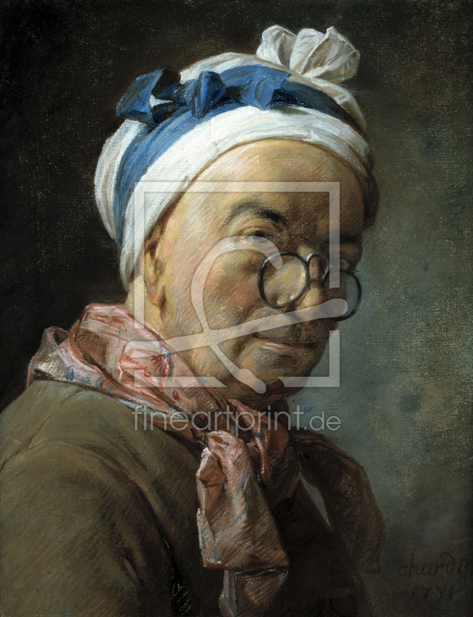 Bild-Nr.: 30007473 Chardin / Self-Portr.w.Pince-Nez / 1771 erstellt von Chardin, Jean Siméon