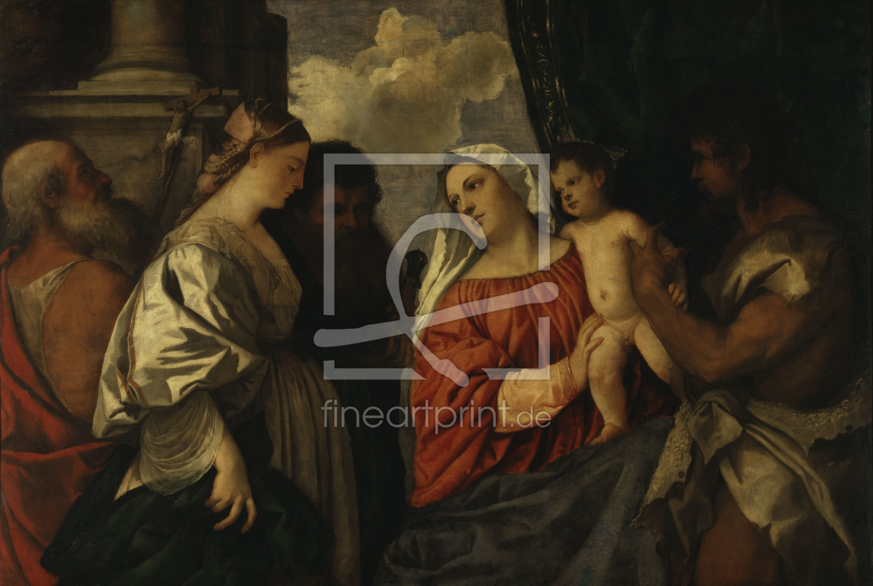 Bild-Nr.: 30007505 Titian / Madonna and Child with Saints erstellt von Vecellio, Tiziano