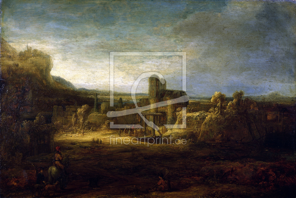 Bild-Nr.: 30007579 Rembrandt / Landscape with Drawbridge erstellt von Rembrandt Harmenszoon van Rijn
