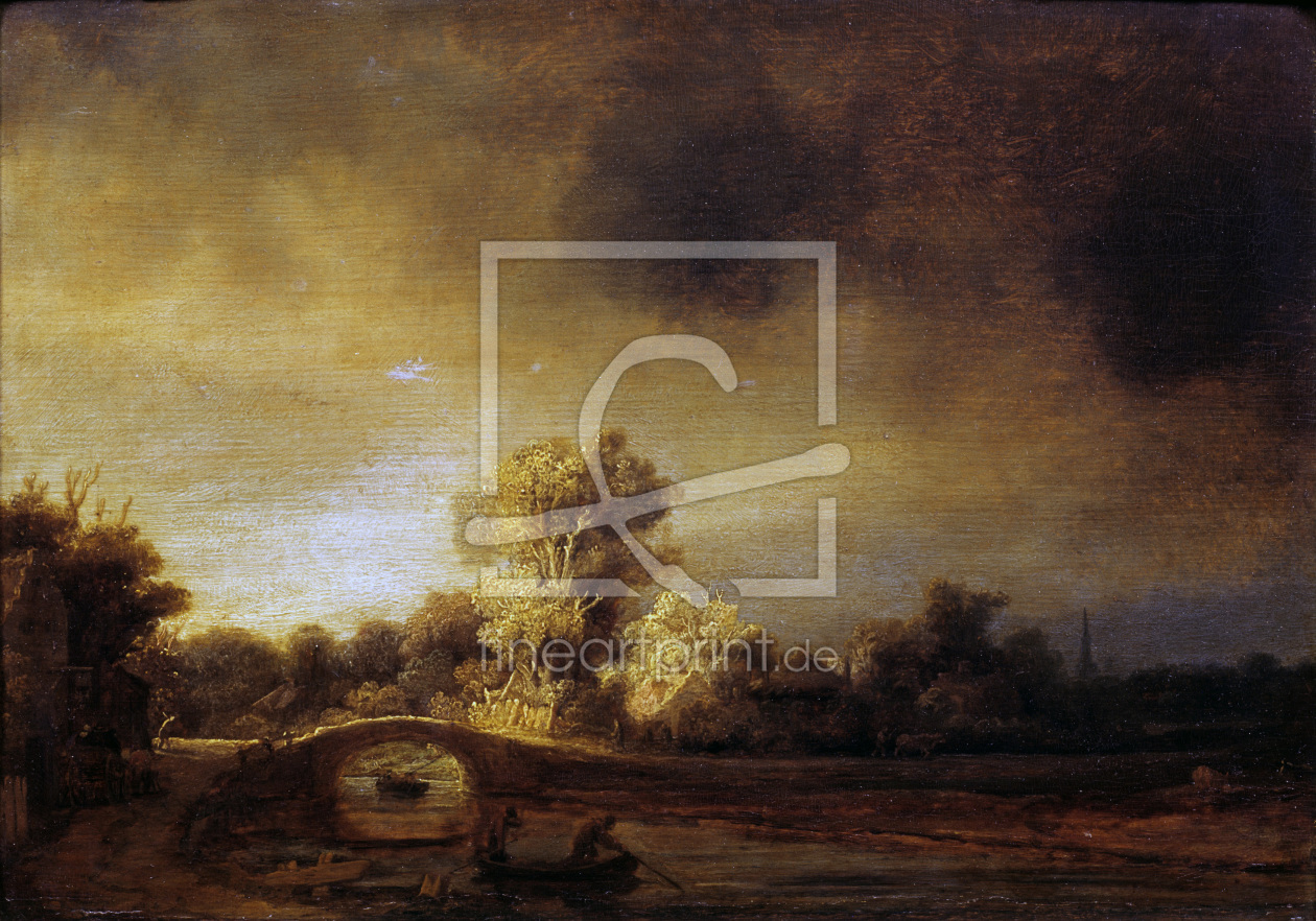 Bild-Nr.: 30007703 Rembrandt,  Landschaft mit Steinbrücke erstellt von Rembrandt Harmenszoon van Rijn