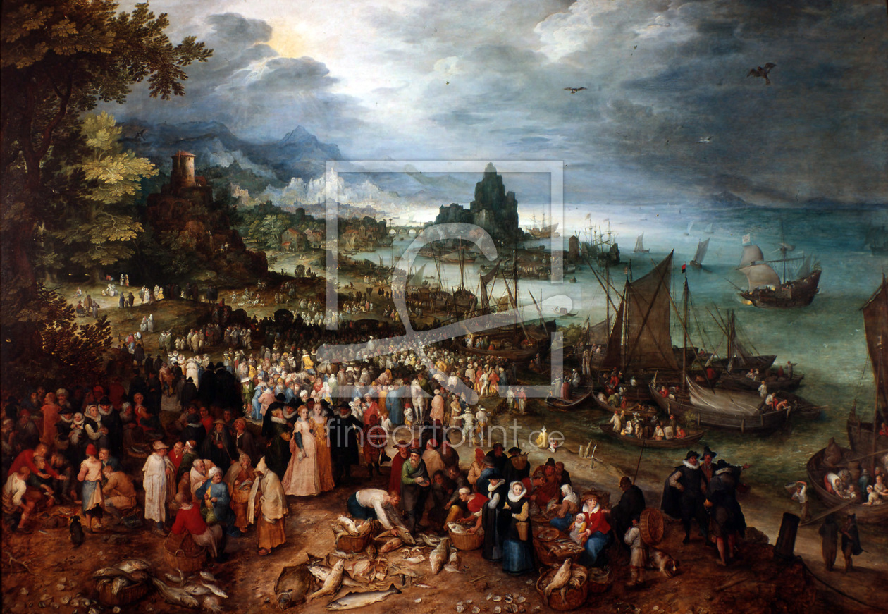 Bild-Nr.: 30007775 Seaport with Christ's Sermon / Brueghel erstellt von Jan Brueghel der Ältere