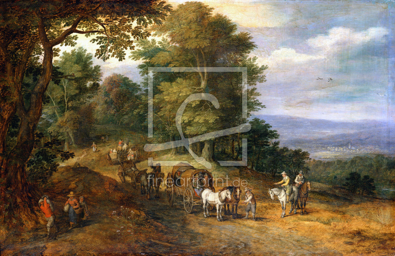 Bild-Nr.: 30007817 Jan Brueghel d.Ä., Belebter Fahrweg erstellt von Jan Brueghel der Ältere