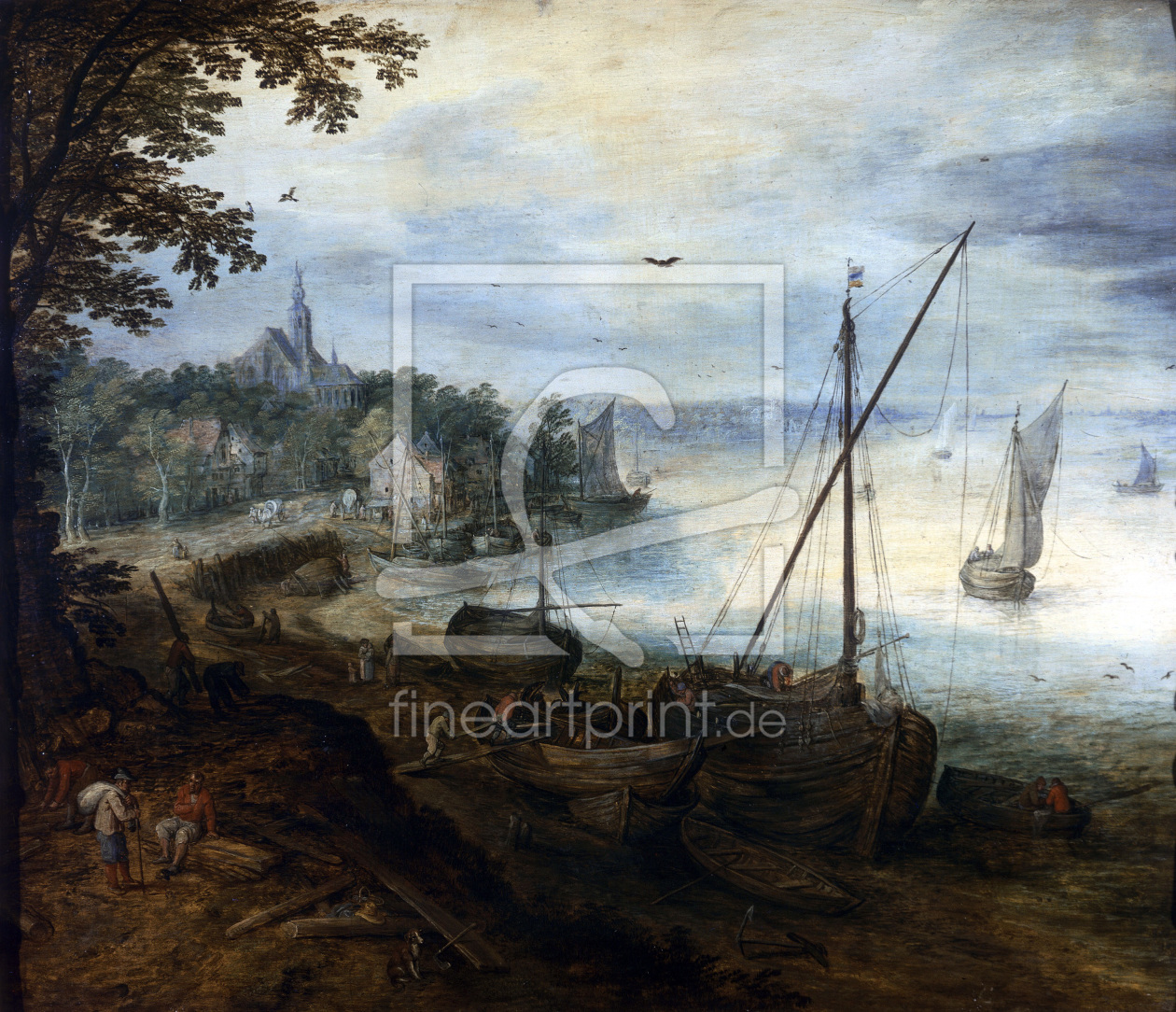 Bild-Nr.: 30007849 J.Brueghel d.Ä./ Flußlandsch.Holzhacker erstellt von Jan Brueghel der Ältere