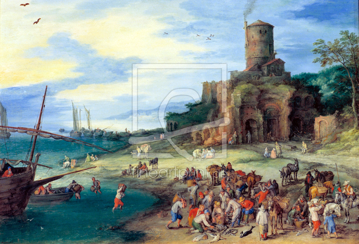 Bild-Nr.: 30007863 J.Brueghel d.Ä., Seelandsch.Scipionengr. erstellt von Jan Brueghel der Ältere