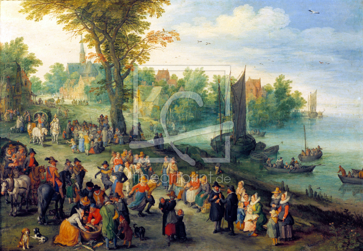 Bild-Nr.: 30007875 J.Brueghel t.E. / Village Landscape erstellt von Jan Brueghel der Ältere