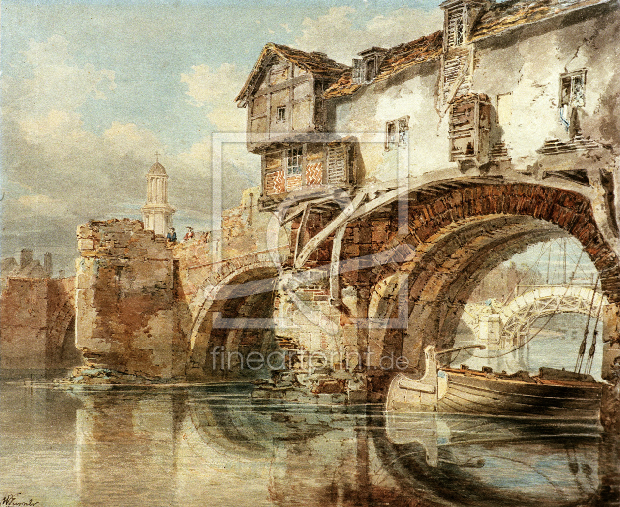 Bild-Nr.: 30008101 W.Turner, Old Welsh Bridge in Shrewsbury erstellt von Turner, Joseph Mallord William