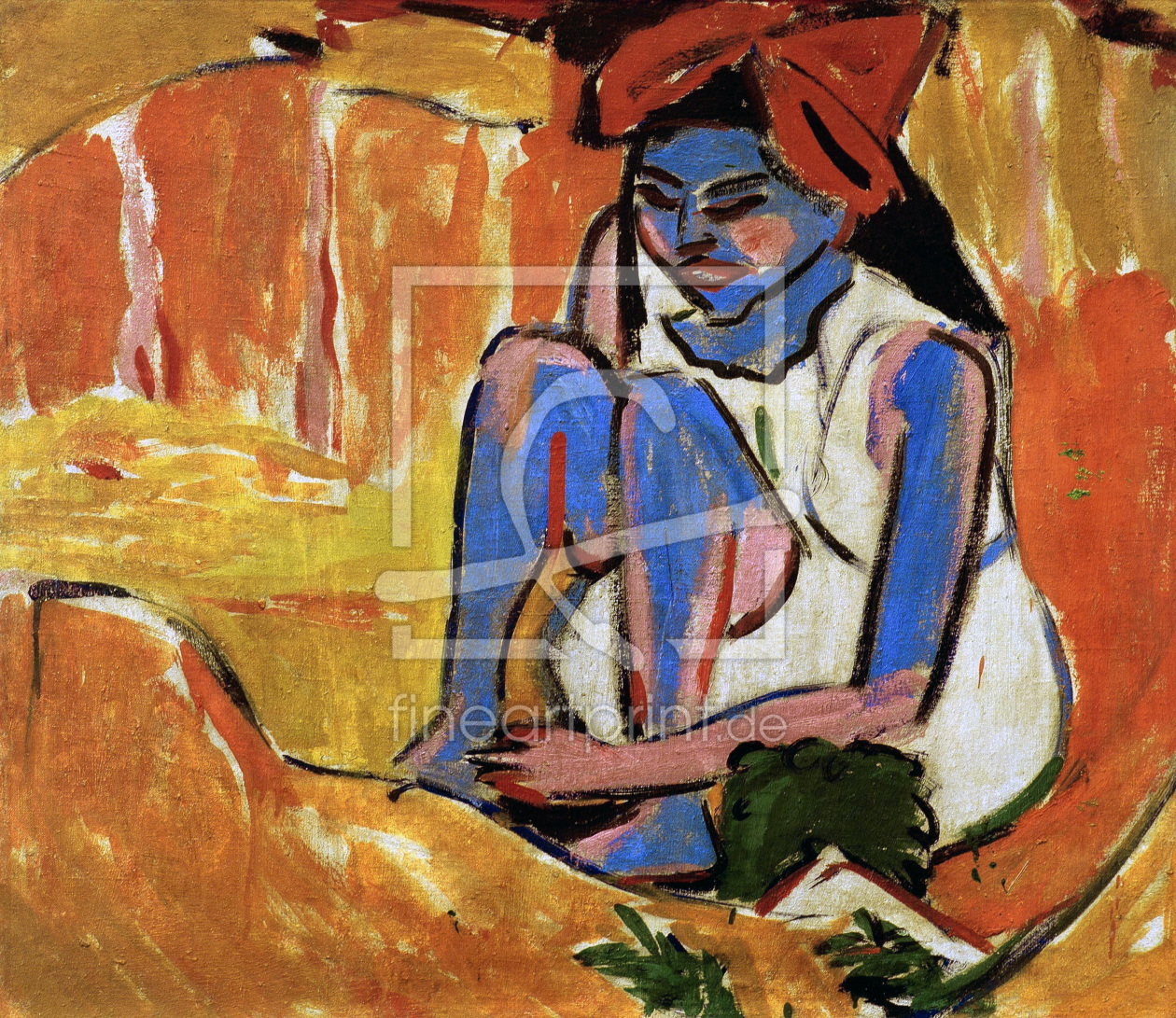 Bild-Nr.: 30008265 E.L.Kirchner, Blaues Mädchen in Sonne erstellt von Ernst Ludwig Kirchner