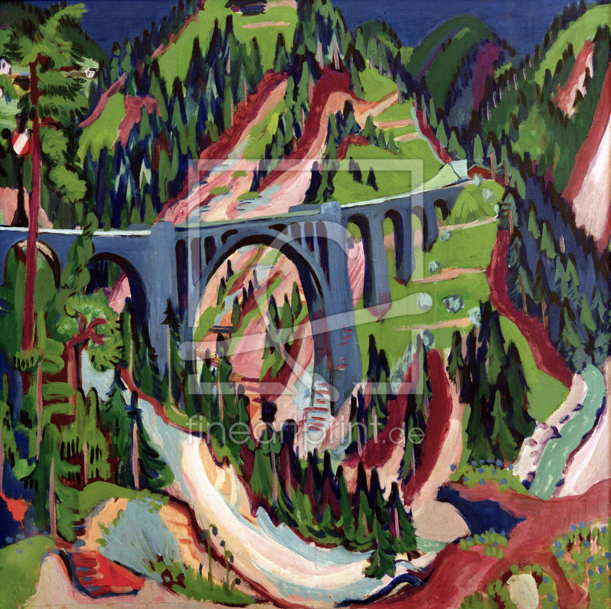 Bild-Nr.: 30008273 E.L.Kirchner, Die Brücke bei Wiesen erstellt von Ernst Ludwig Kirchner