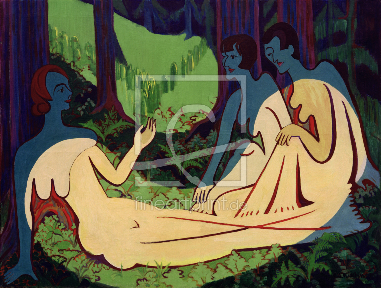 Bild-Nr.: 30008289 E.L.Kirchner, Akte im Wald (große Fass.) erstellt von Ernst Ludwig Kirchner
