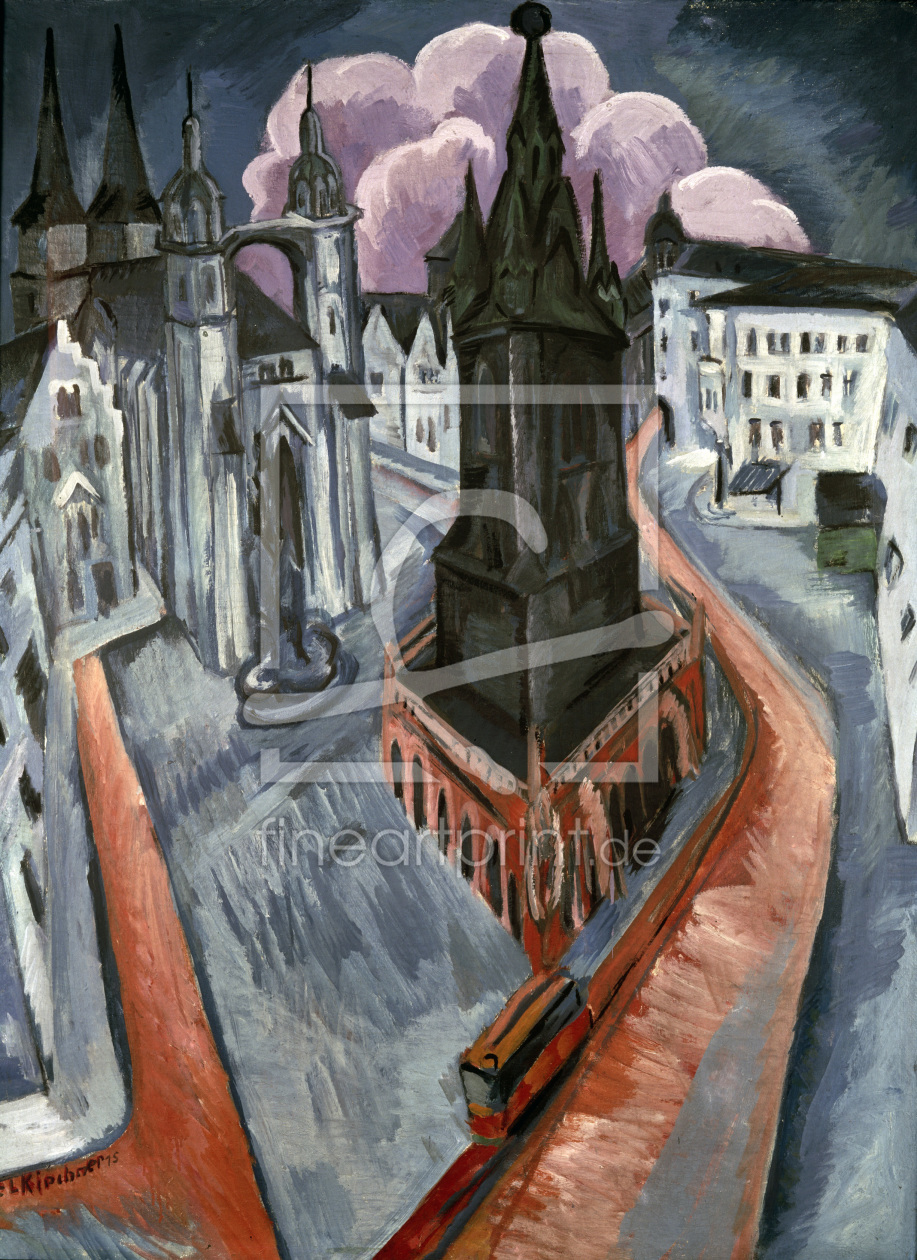 Bild-Nr.: 30008413 Kirchner / The Red Tower in Halle / 1915 erstellt von Ernst Ludwig Kirchner
