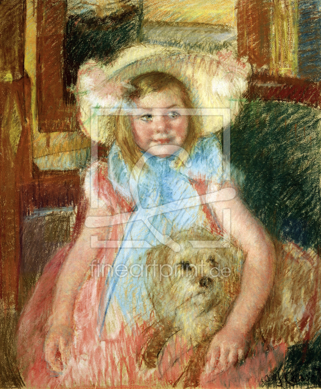 Bild-Nr.: 30008805 Cassatt / Sara holding her dog / c. 1901 erstellt von Cassatt, Mary