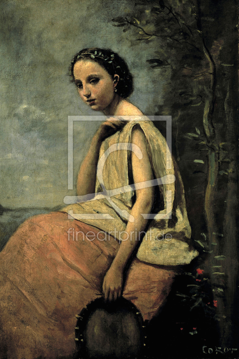 Bild-Nr.: 30008887 C.Corot / Gypsy with tambourine erstellt von Corot, Jean Baptiste Camille