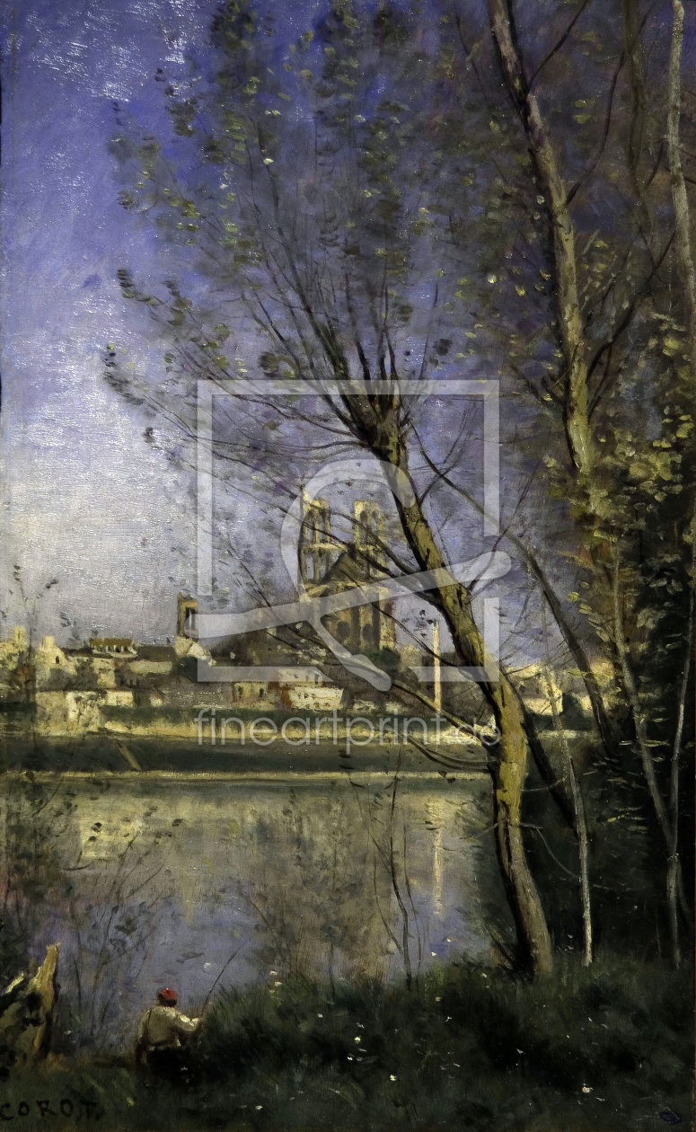 Bild-Nr.: 30008889 C.Corot, Cathedral in Mantes / painting erstellt von Corot, Jean Baptiste Camille