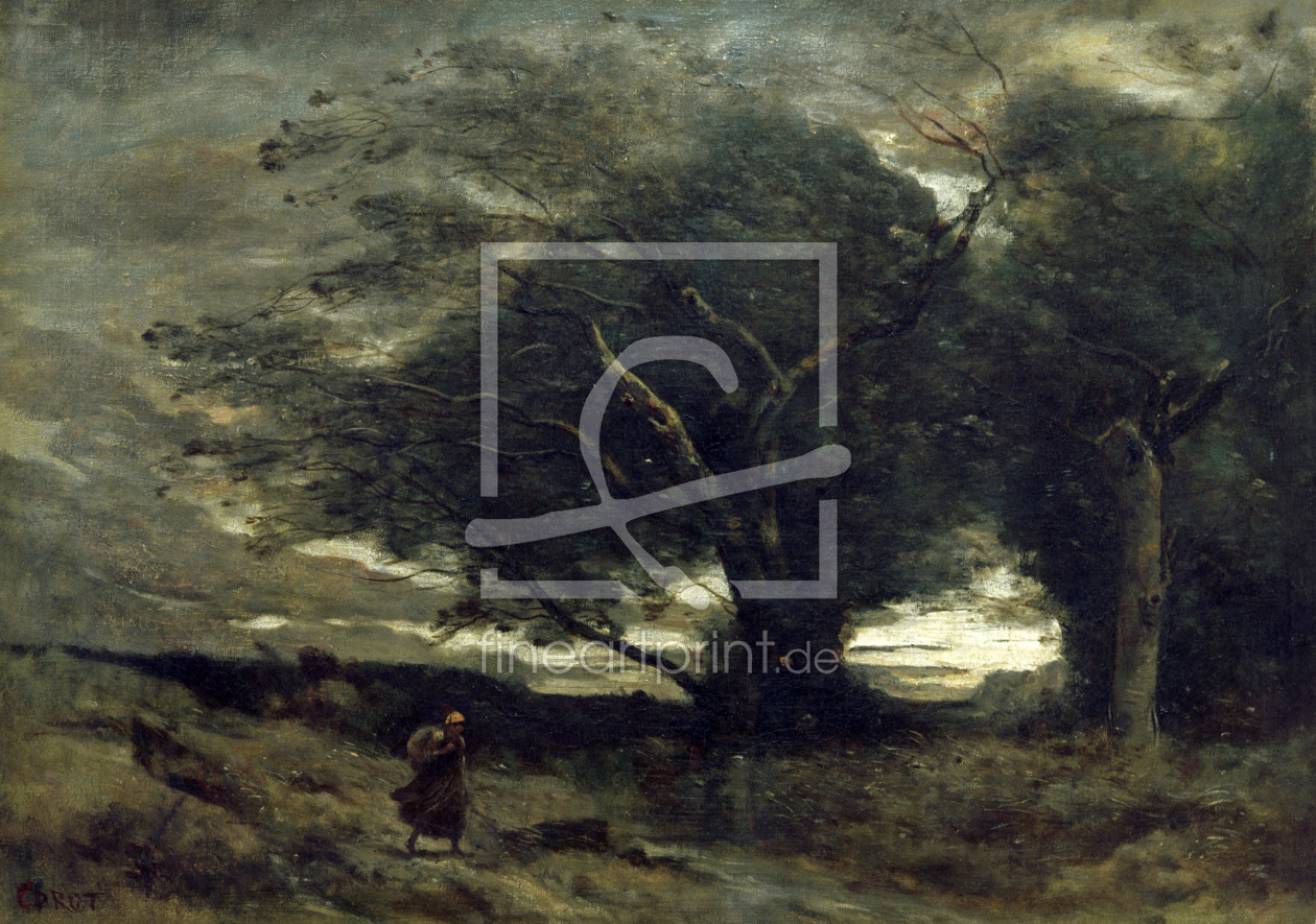 Bild-Nr.: 30008895 Camille Corot / Gust of Wind / Painting erstellt von Corot, Jean Baptiste Camille
