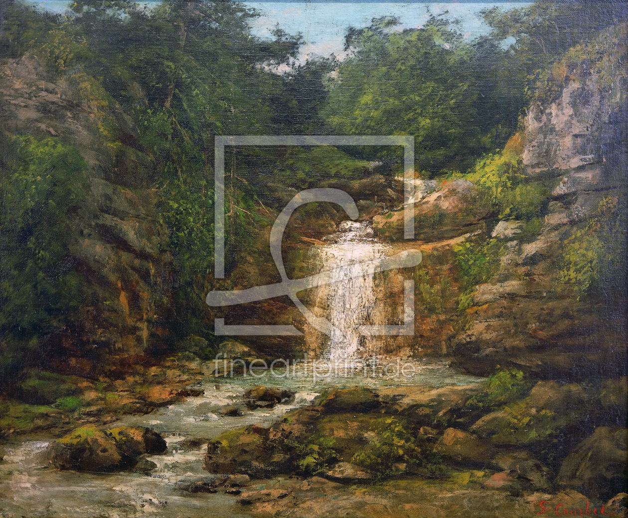 Bild-Nr.: 30008931 Courbet / Landscape with Waterfall erstellt von Courbet, Gustave