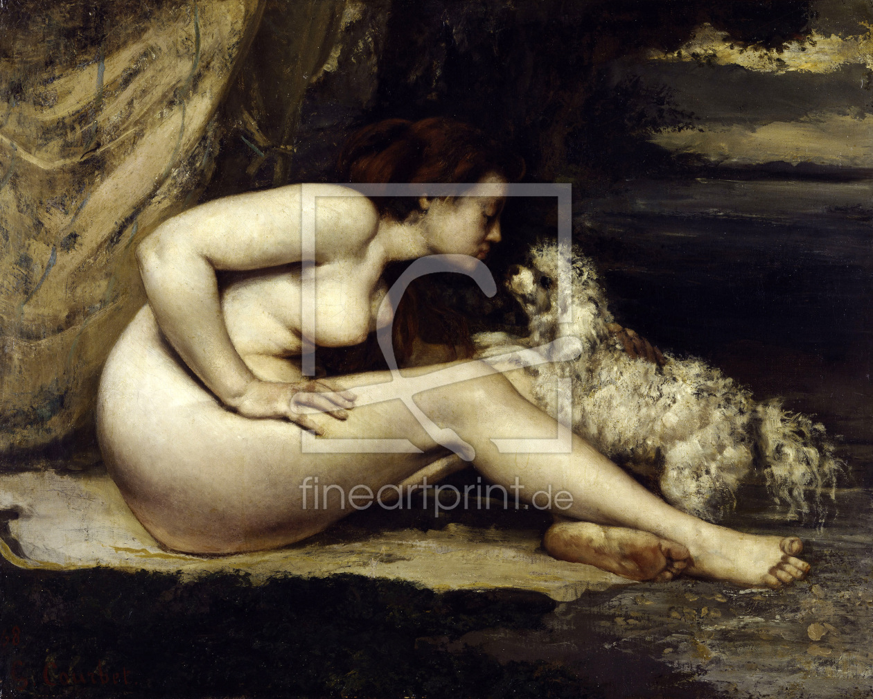 Bild-Nr.: 30008935 G.Courbet / Nude with Dog / 1861/62 Bild-Nr.: 30008935 G.Courbet / Nude with Dog / 1861/62 erstellt von Courbet, Gustave