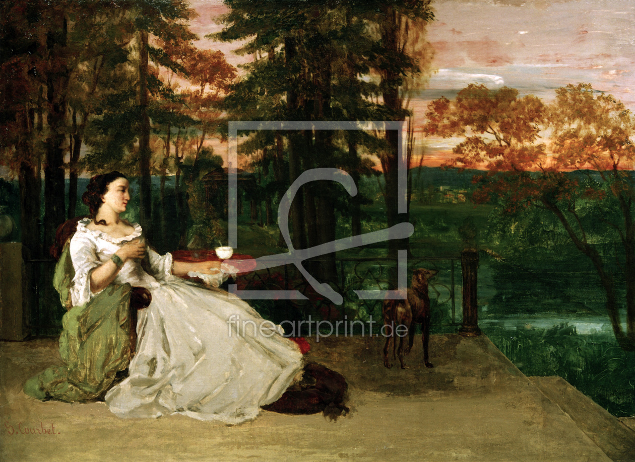 Bild-Nr.: 30008939 Courbet / Woman on terrace / 1858 Bild-Nr.: 30008939 Courbet / Woman on terrace / 1858 erstellt von Courbet, Gustave