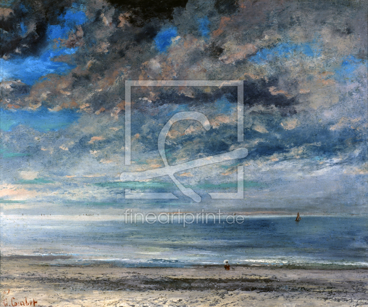 Bild-Nr.: 30008943 G.Courbet, La Plage, Soleil Couchant erstellt von Courbet, Gustave