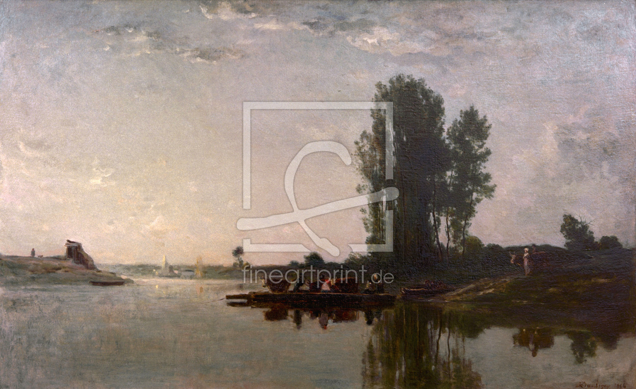 Bild-Nr.: 30009041 C.F.Daubigny, The ferry at Bonnières erstellt von Daubigny, Charles-François